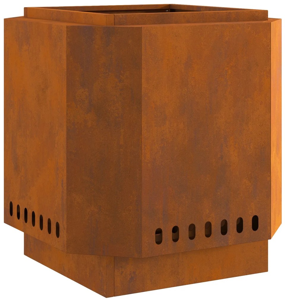 Fogueira Sem Fumaça vidaXL 48x48x51 cm Aço Resistente às Intempéries