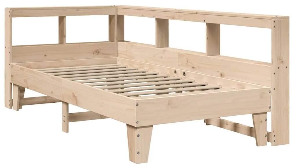 Cama com estante sem colchão 90x190 cm pinho maciço