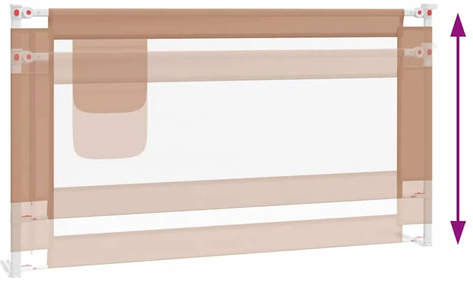 Barra segur. p/ cama infantil tecido 150x25cm cinza-acastanhado