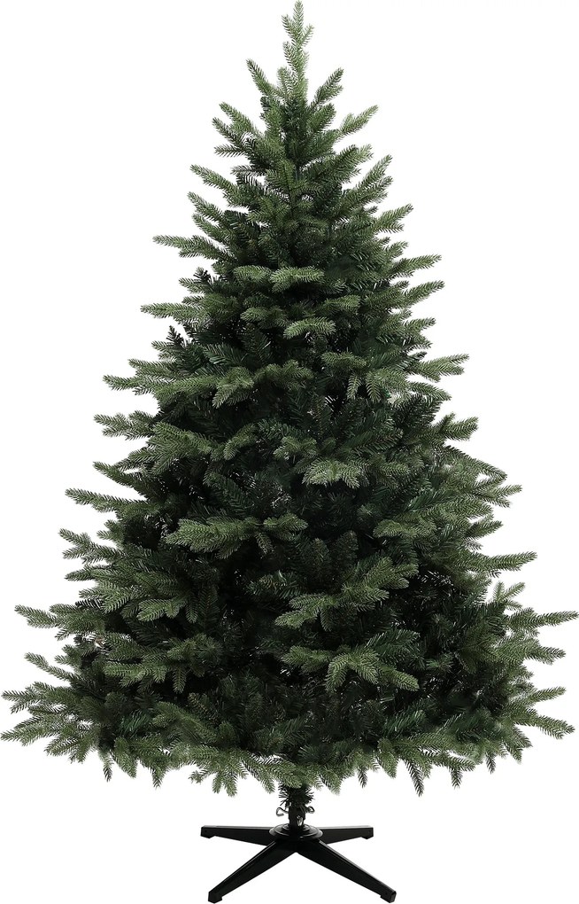 HOMCOM Árvore de Natal Artificial 180 cm com design de abeto, 1696 pontas de ramos e base de aço dobrável, árvore de Natal para casa ou escritório, Verde | Aosom Portugal