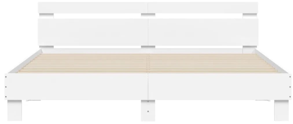 Estrutura cama c/ cabeceira 200x200 cm derivados madeira branco