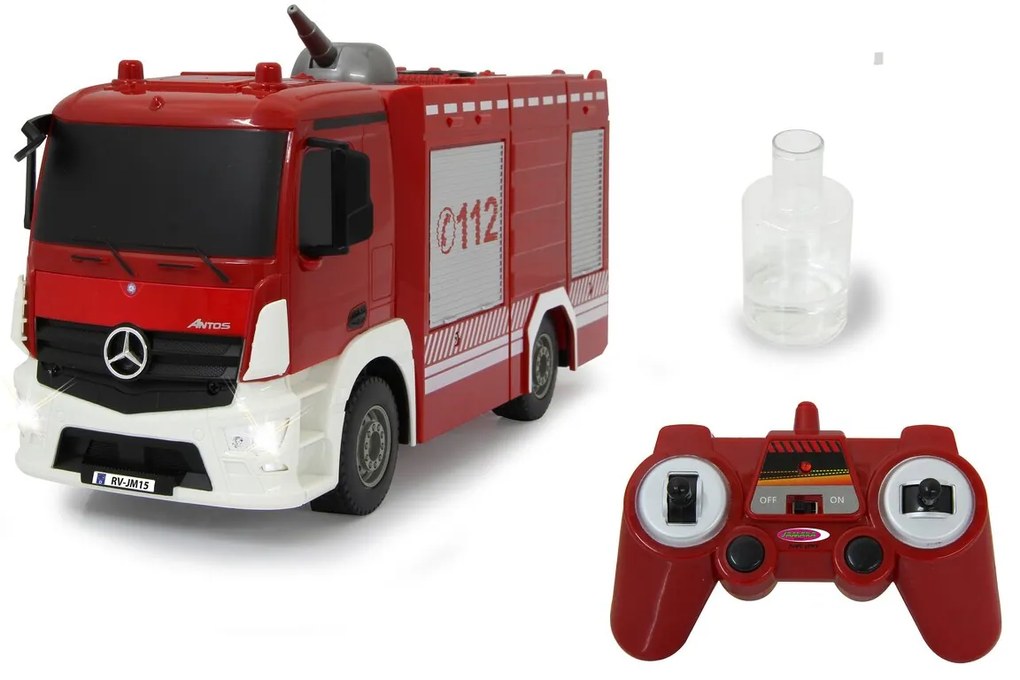 Camião bombeiros telecomandado TLF com função pulverização água Mercedes-Benz Antos 1:26 2,4GHz