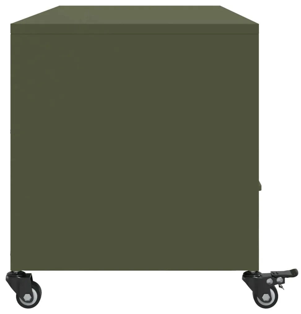 Móvel de TV 100,5x39x43,5 cm aço verde-azeitona