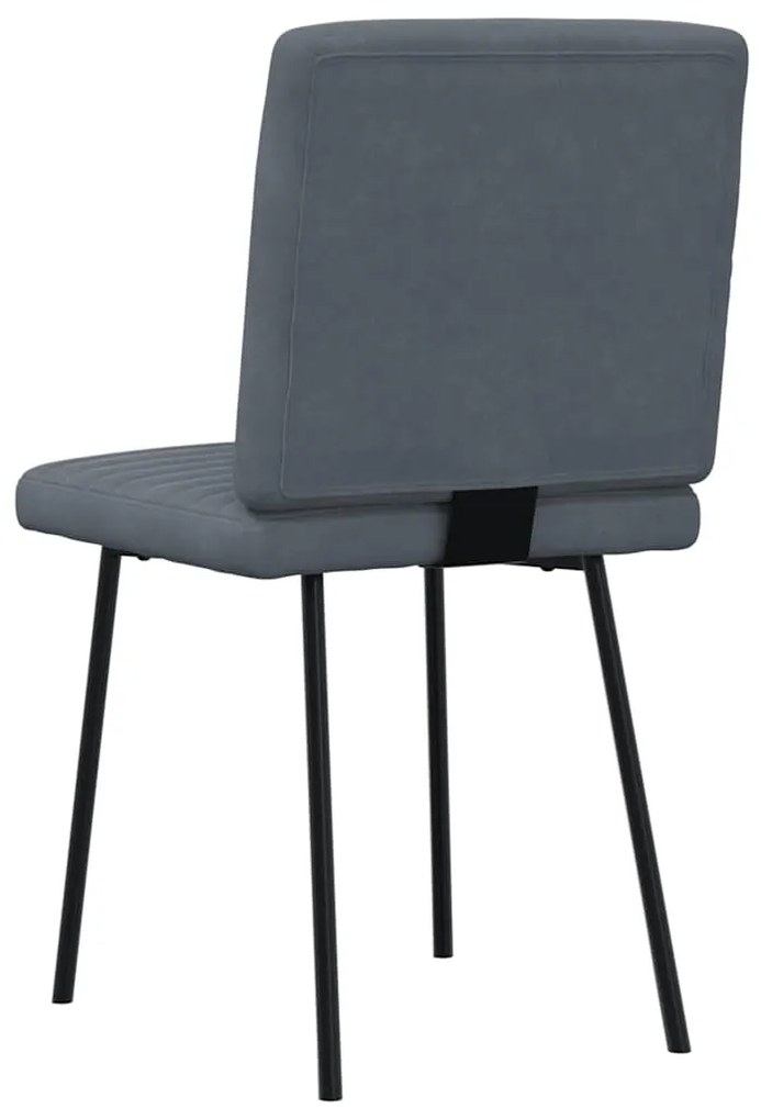 Cadeiras de jantar 6 pcs veludo cinzento-escuro