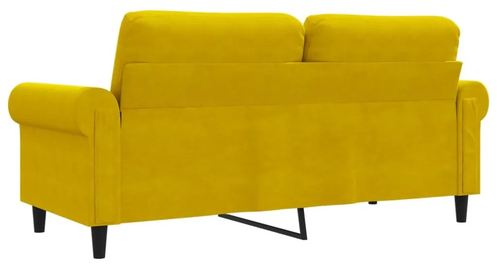 Sofá de 2 lugares veludo 140 cm amarelo