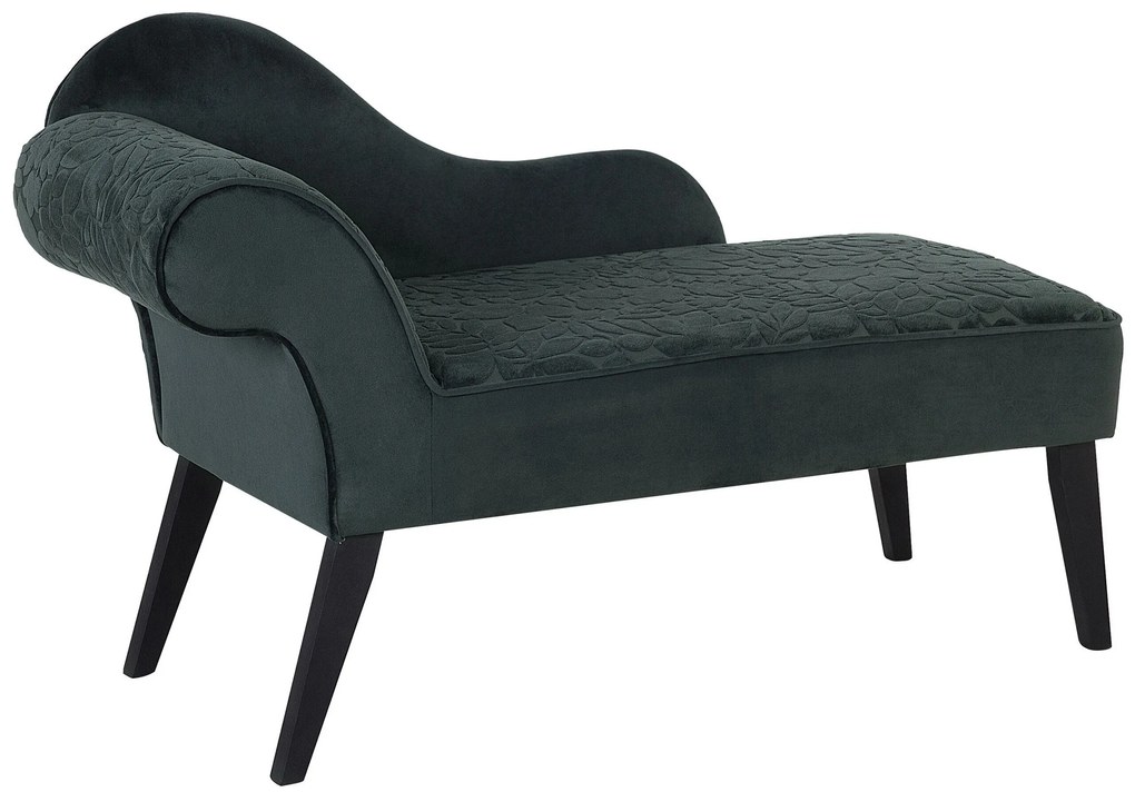 Sofá chaise-longue verde versão à esquerda 90 x 52 cm BIARRITZ Beliani