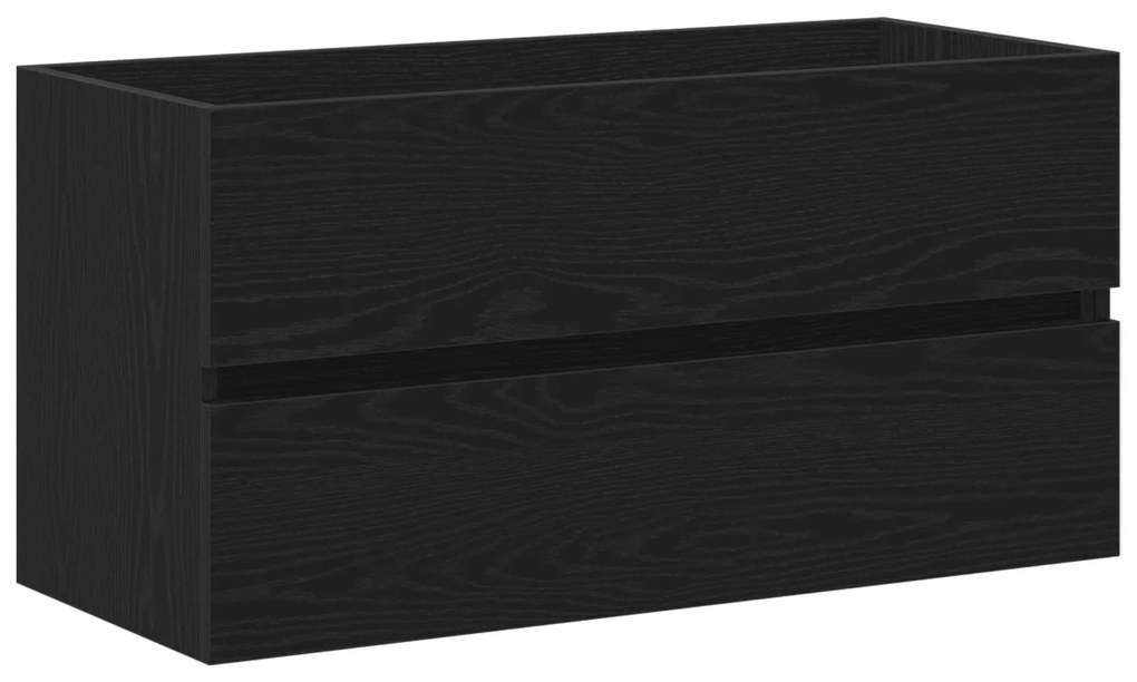 Gabinete de Lavabo vidaXL com Cuba Embutida Carvalho Preto Madeira Eng