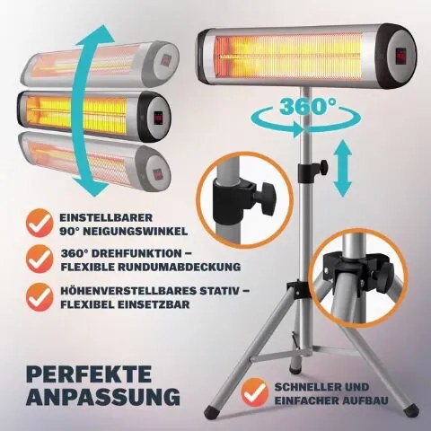 Aquecedor de exterior 2500 W, infravermelho, de pé Prateado