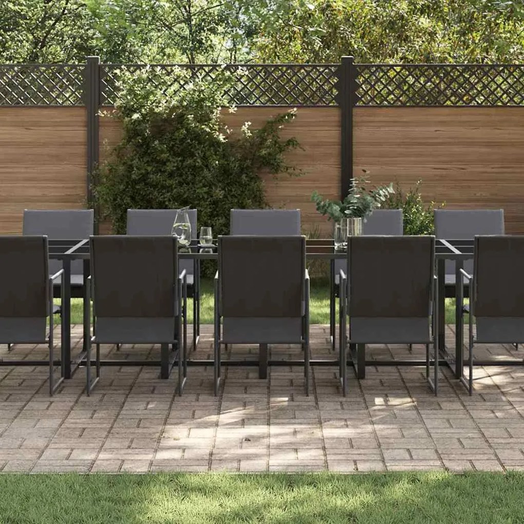 Conjunto de Jantar de Jardim com 22 Peças e Almofadas em Aço e Textile