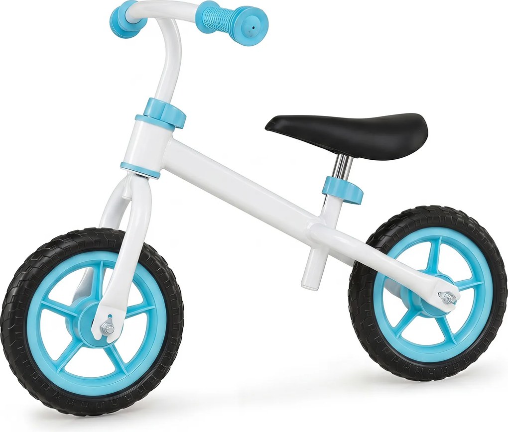 Bicicleta Sem Pedais Infantil, 73 x 44 x 50 cm, Guiador e Selim Reguláveis, Azul+Branco