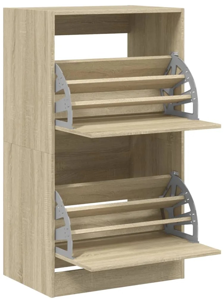 Sapateira c/ 2 gavetas articuladas 60x42x108 cm carvalho sonoma