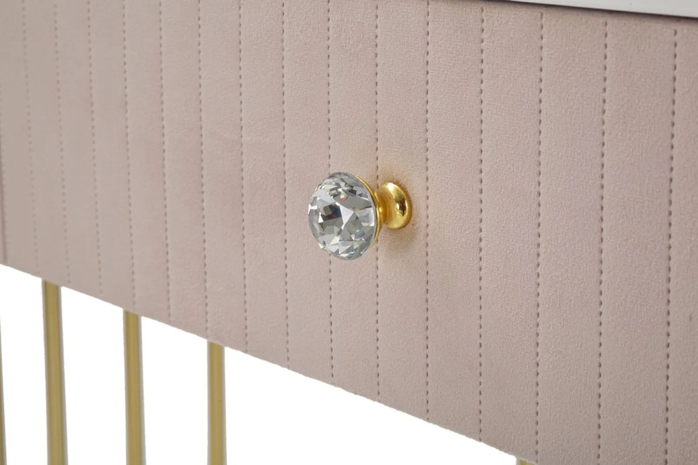 MESA CONSOLA MONTPELLIER 100X40X75 CM ROSA, DOURADO, BRANCO