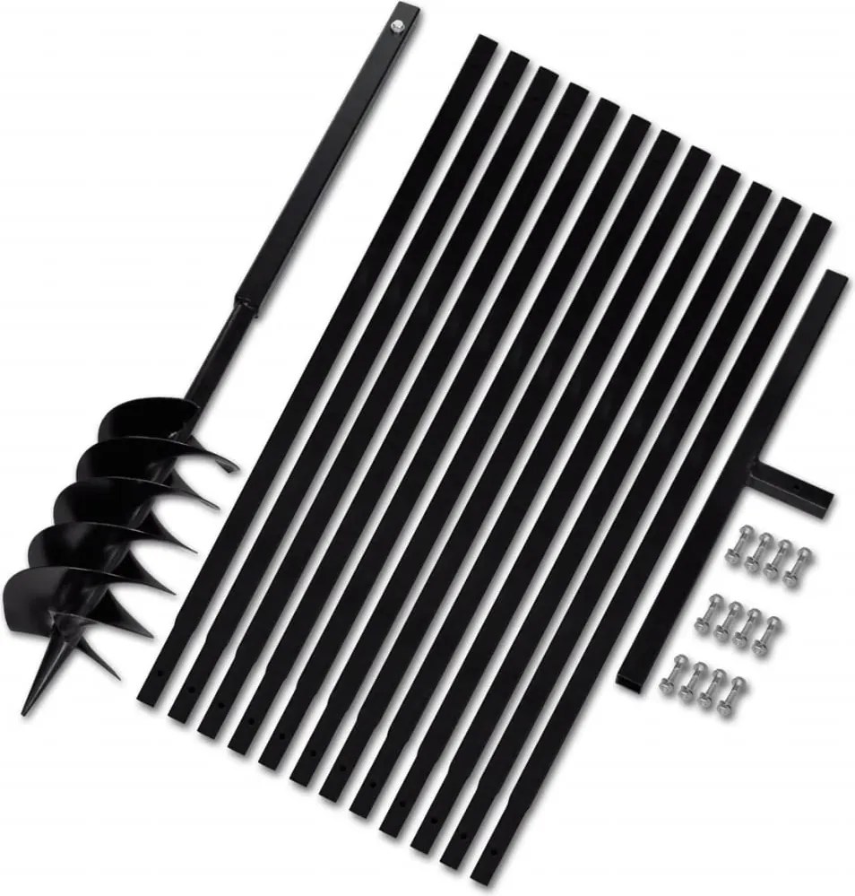 Broca de solo manual 150 mm com tubo de prolongamento 13 m aço