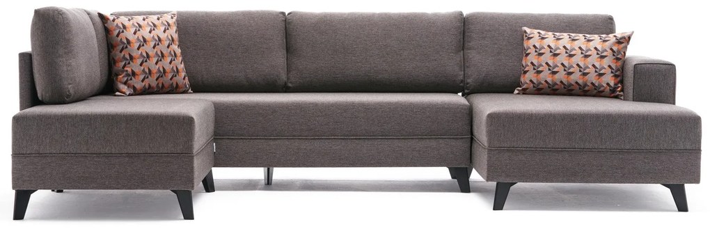 Sofá-Cama de Canto Efsun – Castanho – 300 x 78 cm