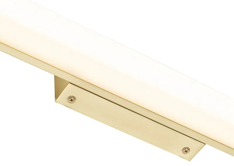 Aplique de parede para casa de banho em latão 62 cm com LED IP44 - Cascada Moderno