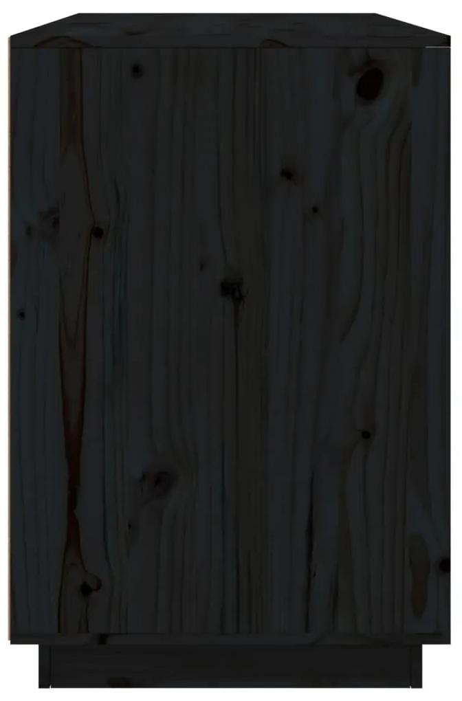 Secretária 140x50x75 cm madeira de pinho maciça preto