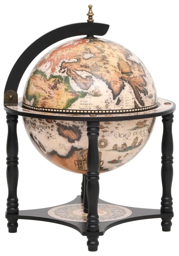 343474 vidaXL Garrafeira forma de globo madeira eucalipto maciça preto