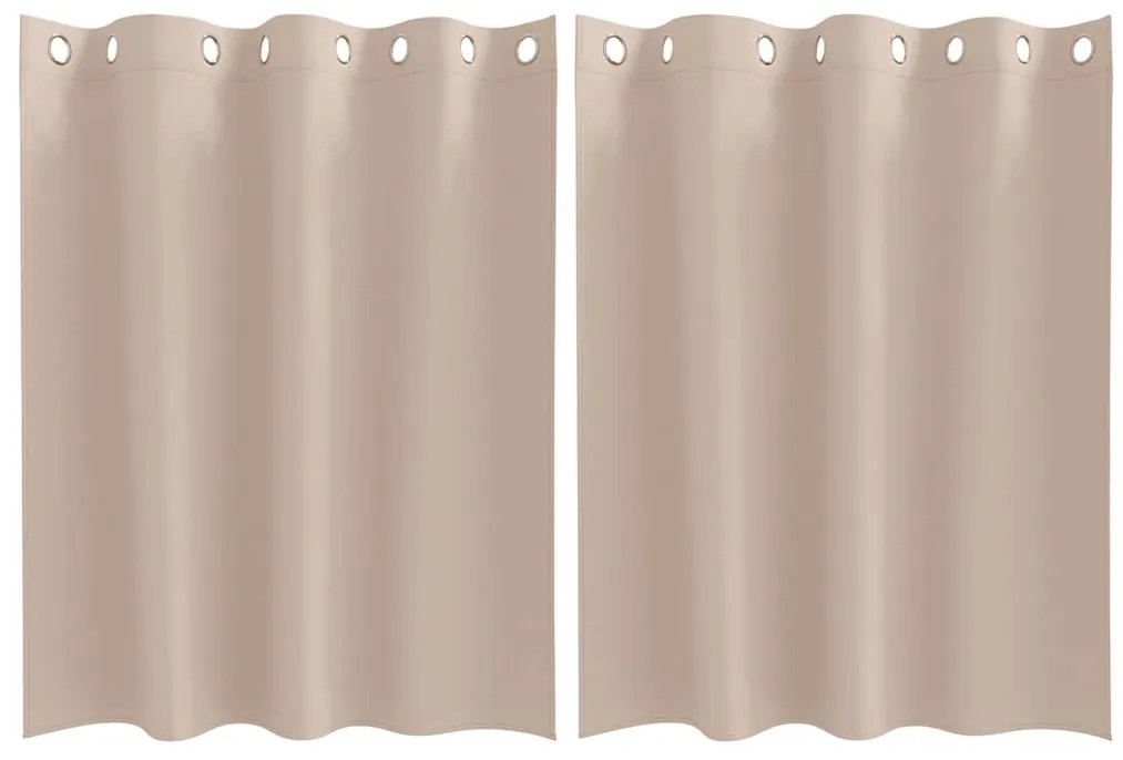 Cortinas 2 pcs Cinzento-acastanhado 140 x 140 cm Poliéster