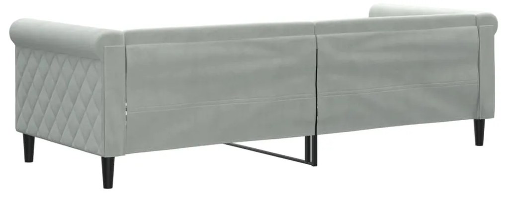 Sofá-cama 80x200 cm veludo cinzento-claro