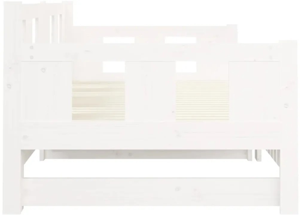 Estrutura sofá-cama de puxar 2x(80x200) cm pinho maciço branco