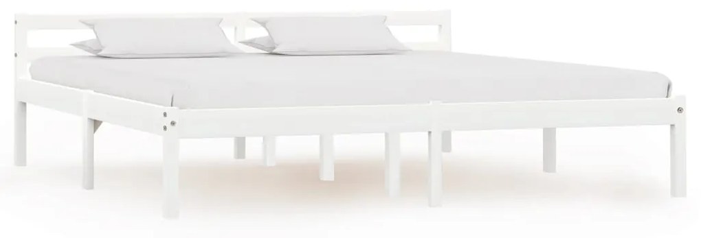 vidaXL Estrutura de cama 160x200 cm madeira pinho maciço branco