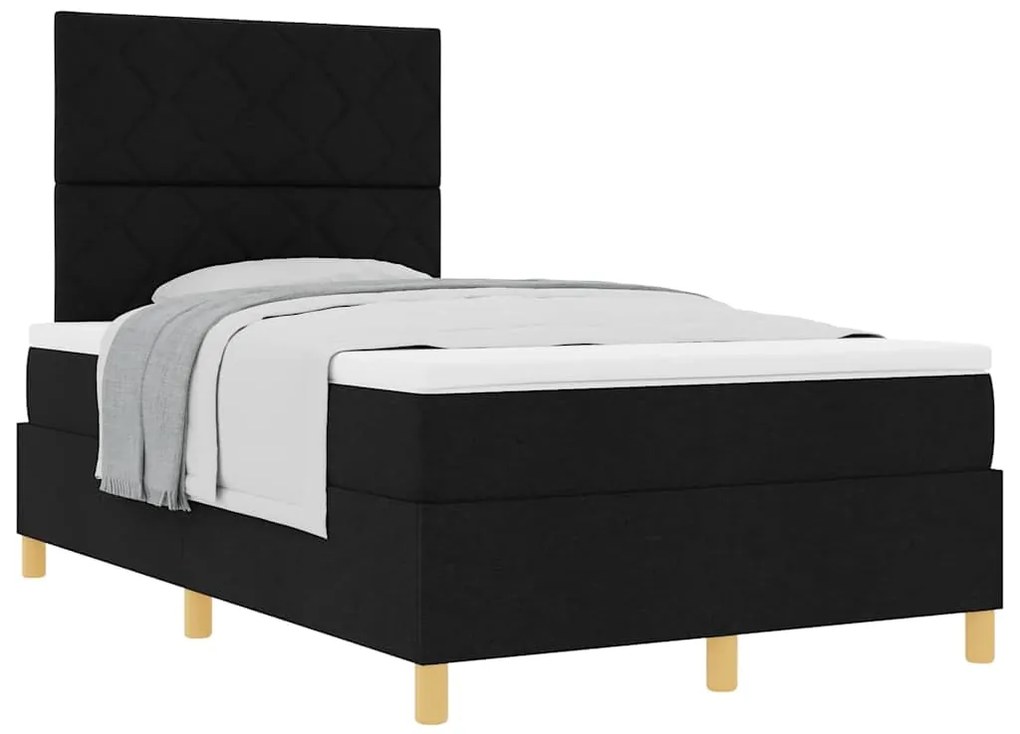 Cama Box com Colchão Preto 120x200 cm Tecido