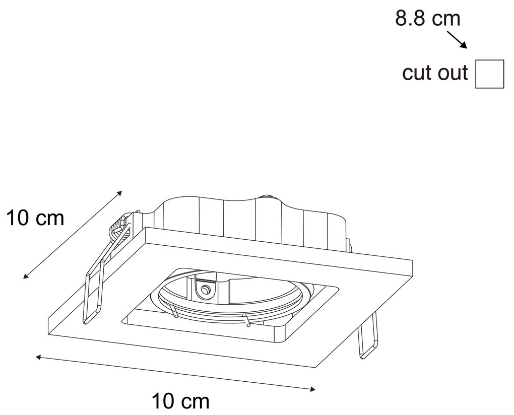 Conjunto de 6 Focos Embutidos Modernos Bronze Escuro Ajustáveis - Qure