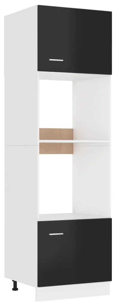 vidaXL Armário para micro-ondas “Lyon” 60x57x207 cm preto