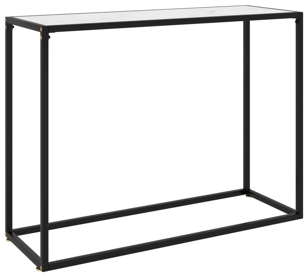 Mesa consola 100x35x75 cm vidro temperado branco