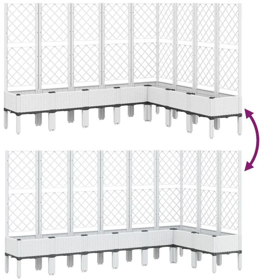 Vaso/floreira jardim c/ treliça 200x160x142 cm PP branco