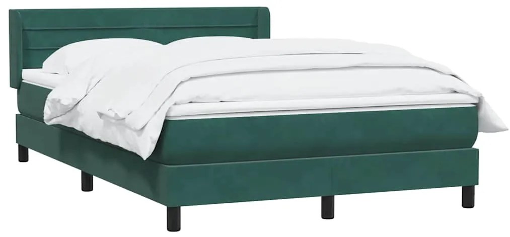 Box Cama primavera com Colchão Verde Escuro 140x210 cm Veludo