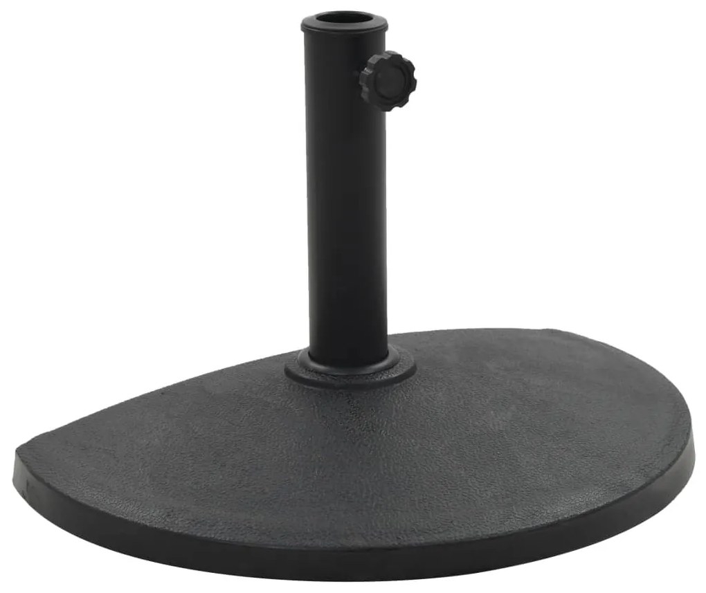 Base de guarda-sol semicircular poliresina 9 kg preto