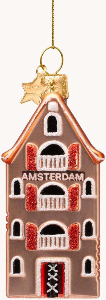 Ornamento de árvore de Natal artesanal Amsterdam Canal House