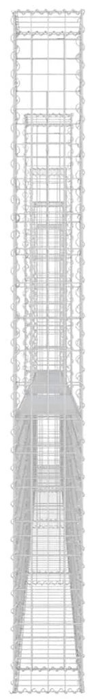 Cesto gabião em forma de U c/ 6 postes 620x20x200 cm ferro