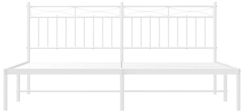 Estrutura de cama com cabeceira 183x213 cm metal branco