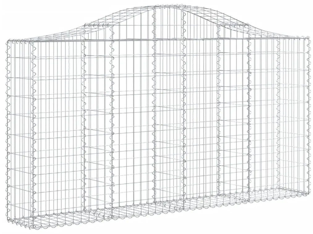 Cestos gabião arqueados 4pcs 200x30x100/120cm ferro galvanizado