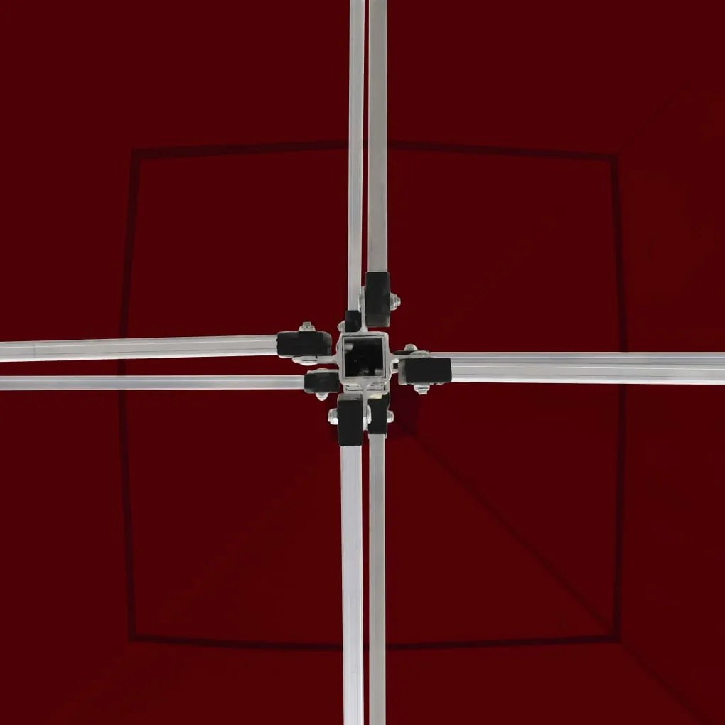 Tenda dobrável prof. c/ paredes alumínio 3x3m vermelho tinto