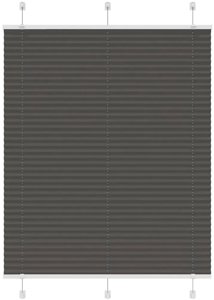 Preto Plissada Cega 110x150 cm Largura Tecido 109,4cm Poliéster