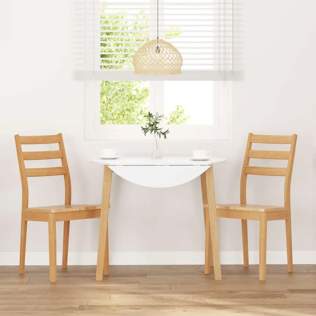 Cadeiras de jantar 2 pcs madeira seringueira maciça natural