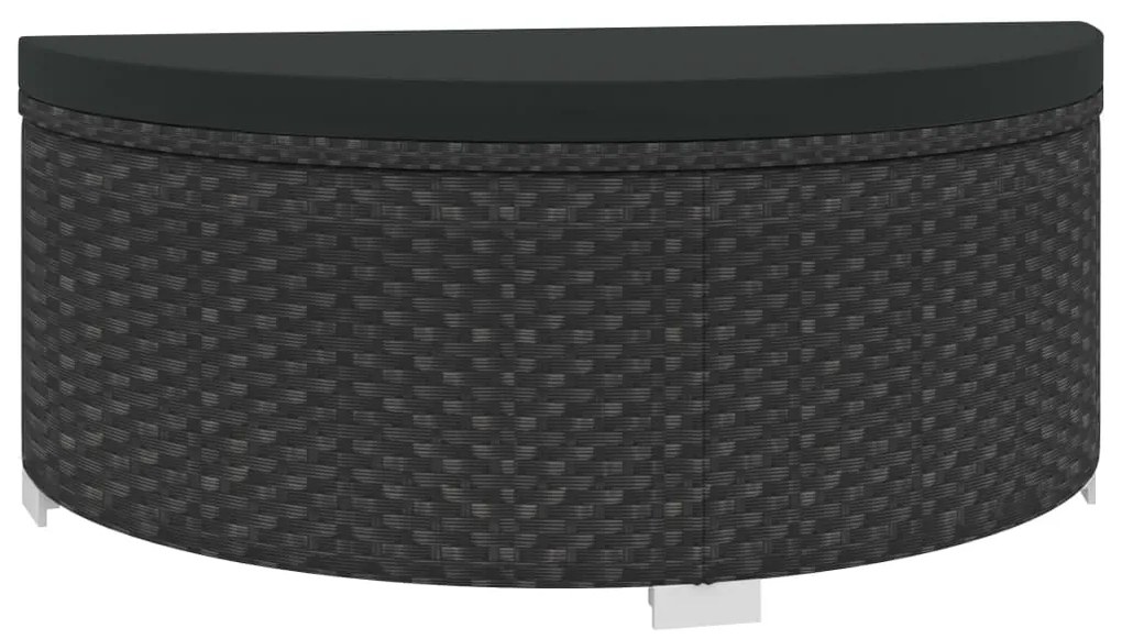 8 pcs conjunto lounge de jardim c/ almofadões vime PE preto