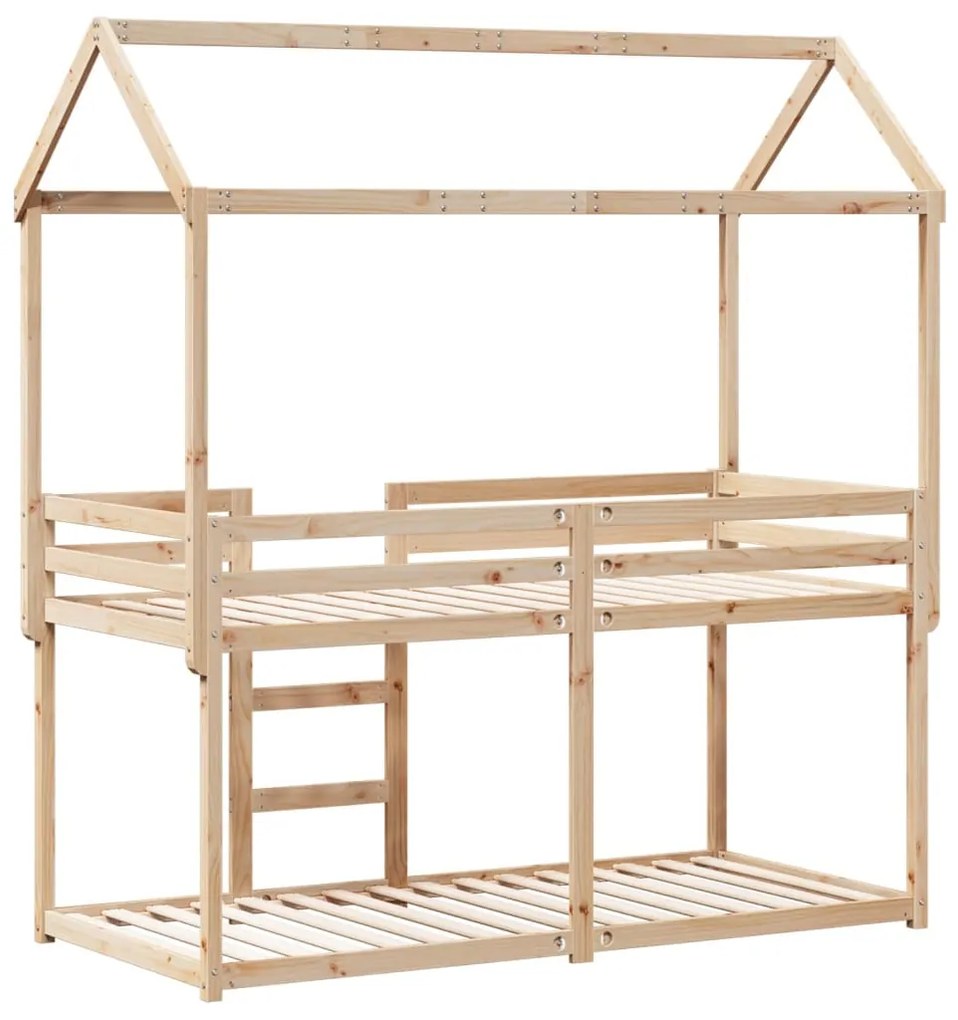 Beliche com telhado 80x200 cm madeira de pinho maciça