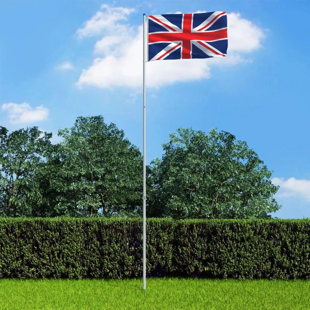 3053353 vidaXL Bandeira do Reino Unido com mastro de alumínio 6 m