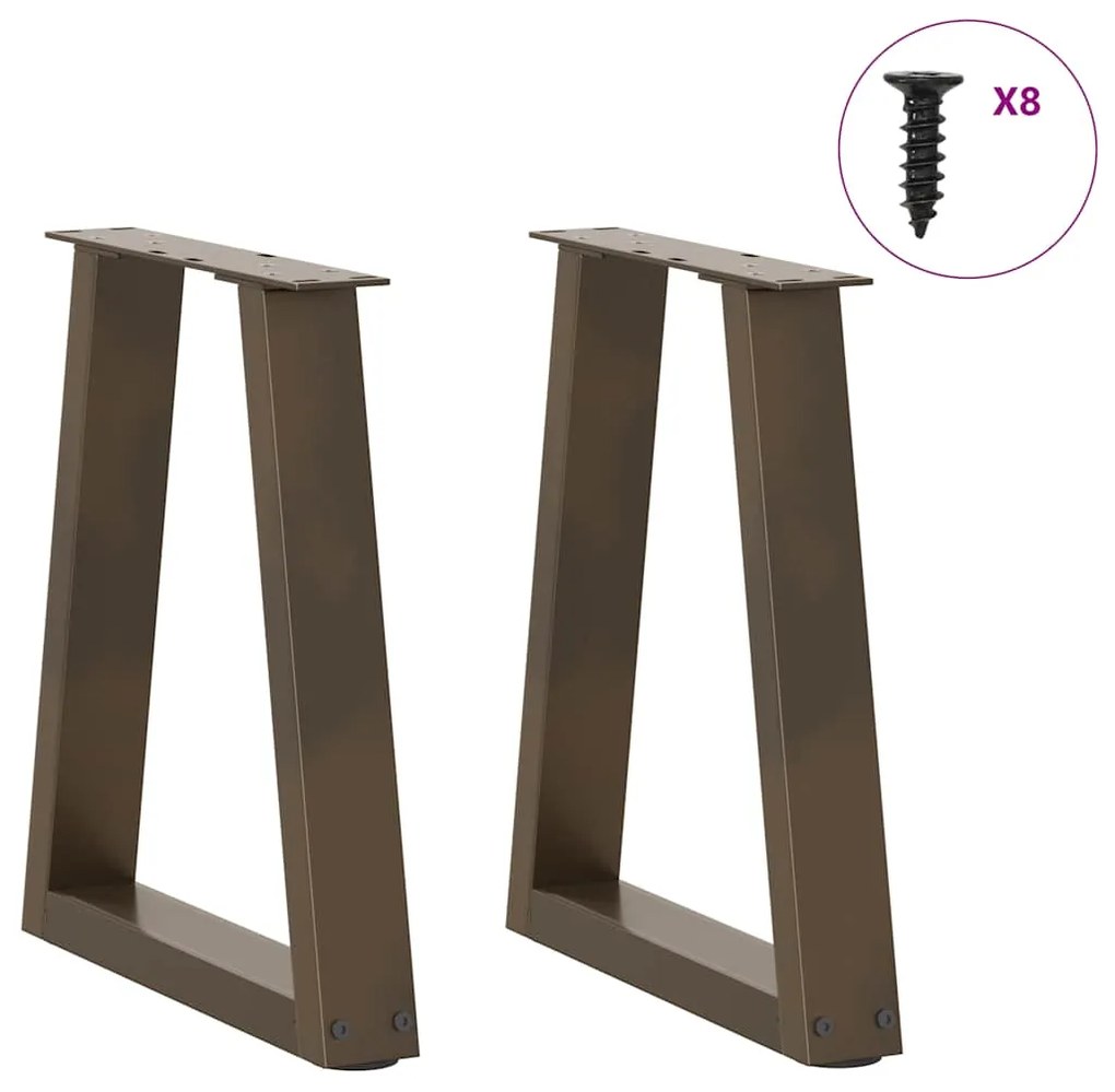 Pés para mesa de centro em formato de V, 2 peças, aço natural, 28x(42-