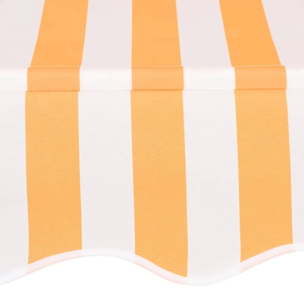 Toldo retrátil manual 100 cm riscas laranja e branco