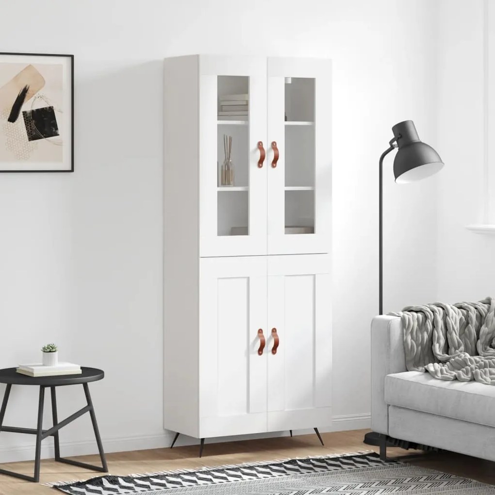 3198313 vidaXL Armário alto 69,5x34x180 cm derivados de madeira branco