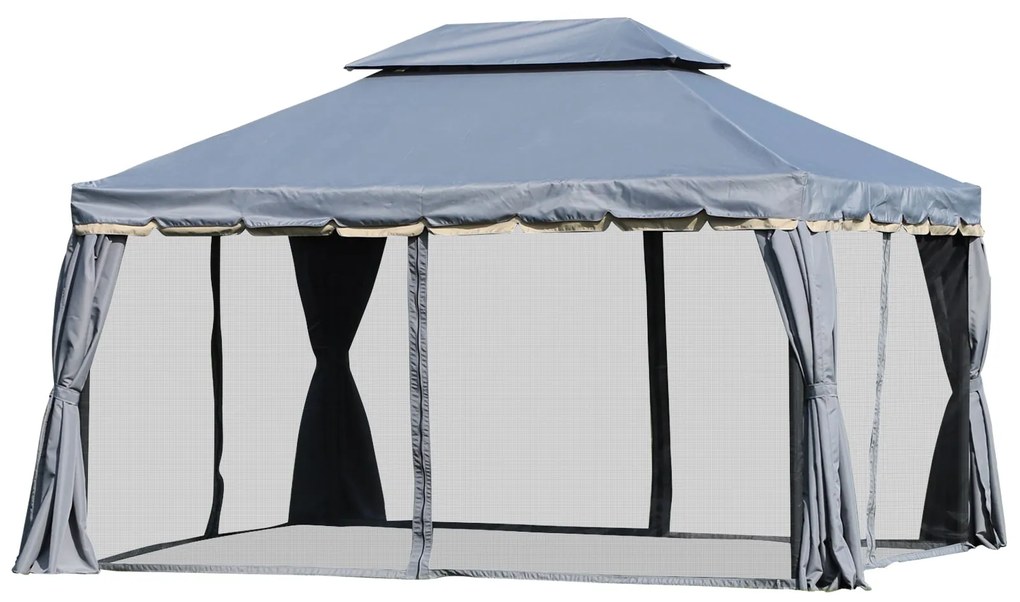 Pérgola de Jardim 4x3m Pérgola de Alumínio com Teto de Ventilação 4 Co