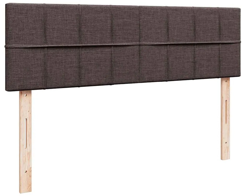 Cama otomana com colchão 140x190 cm tecido castanho escuro