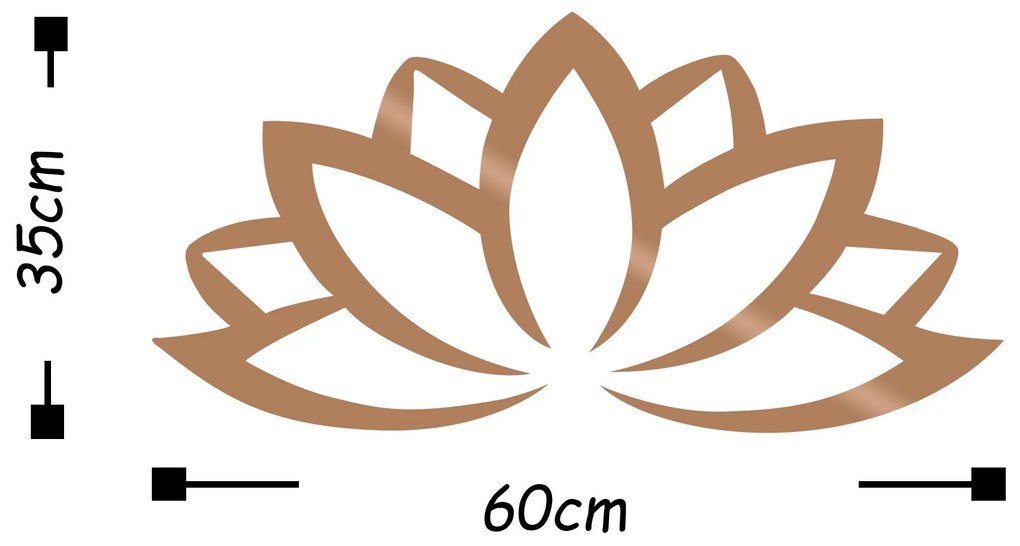 Acessório Decorativo de Parede Metal-410 – Cobre – 60 x 35 cm