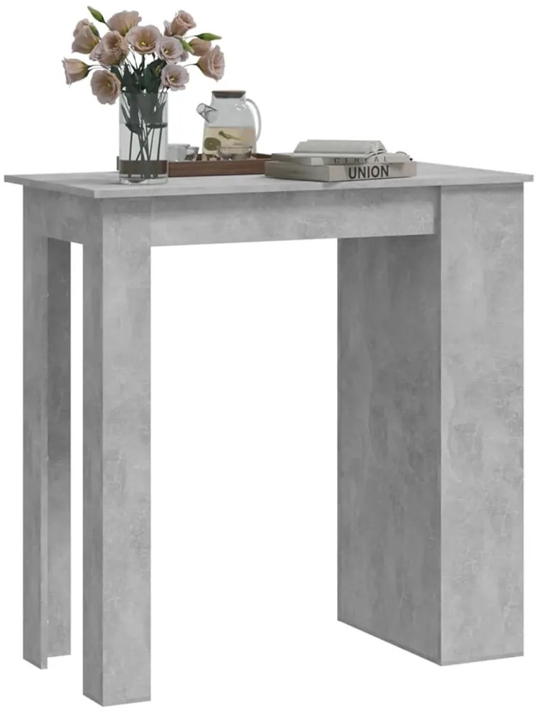 Mesa de bar com prateleira 102x50x103,5 cm cinza cimento