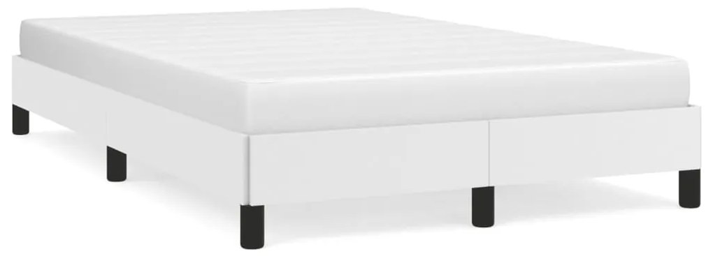 vidaXL Estrutura de cama sem colchão 120x190cm couro do falso branco
